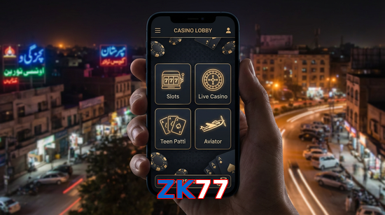 Main screen of ZK77 app page for PK players