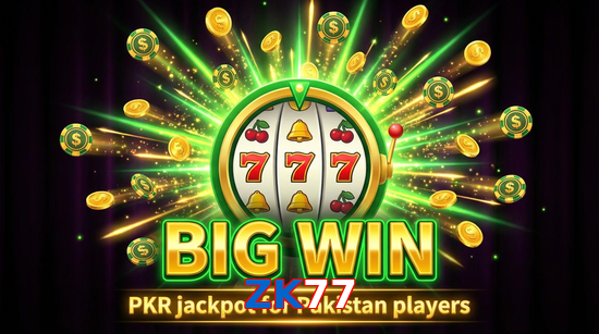Big win animation on ZK77 slot game
