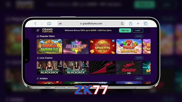 Main screen of ZK77 ios page for PK players